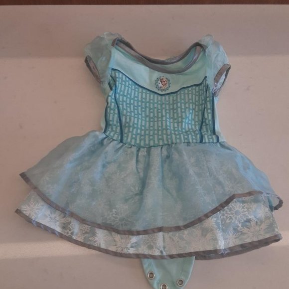 Disney Parks.  Frozen Elsa Princess Dress.  Onesie. Fits 12-months - Picture 1 of 4